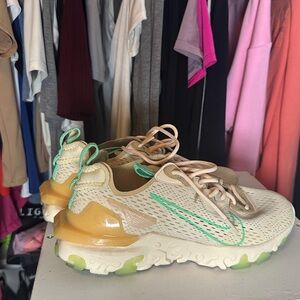 Nike Cream and Green Athletic Shoes with Chunky Sole